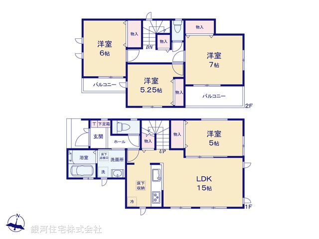 G00368708 神奈川県座間市座間２丁目 新築一戸建て 3790万円【間取図】