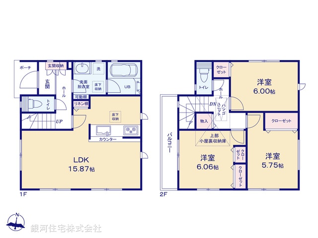 G00368813 神奈川県厚木市妻田北３丁目 新築一戸建て 2980万円【間取図】