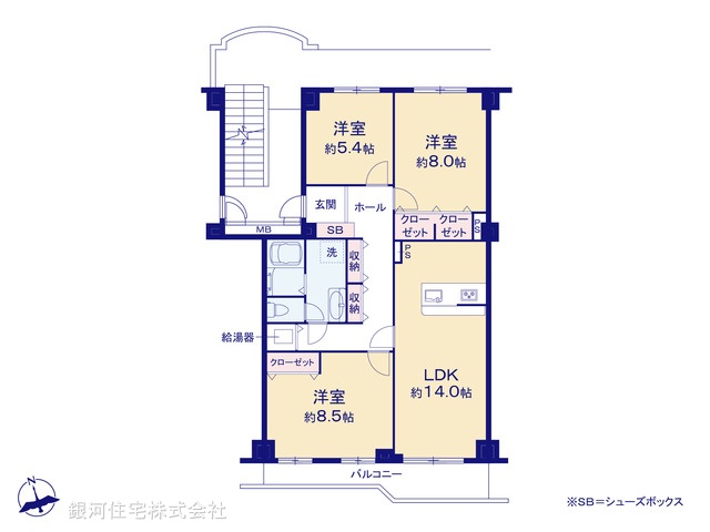 G00368818 千葉県柏市松葉町４丁目 中古マンション 1598万円【間取図】