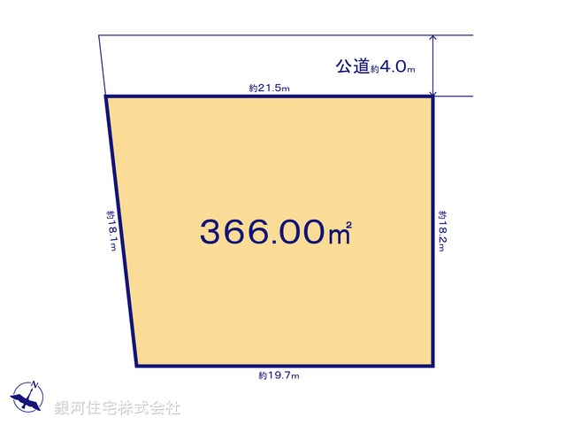G00368918 千葉県野田市野田 土地 5500万円【区画図】