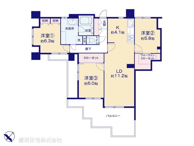G00369021 神奈川県横浜市南区通町２丁目 中古マンション 5180万円【間取図】