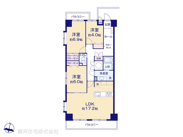 G00369105 神奈川県茅ヶ崎市ひばりが丘 中古マンション 2980万円【間取図】
