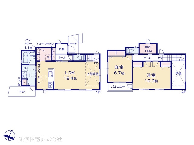 G00369166 神奈川県茅ヶ崎市東海岸南２丁目 新築一戸建て 7380万円【間取図】