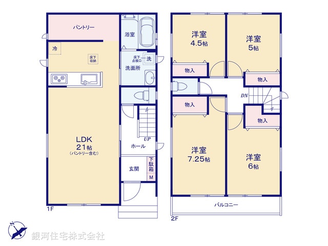 G00369180 千葉県習志野市香澄３丁目 新築一戸建て 5190万円【間取図】