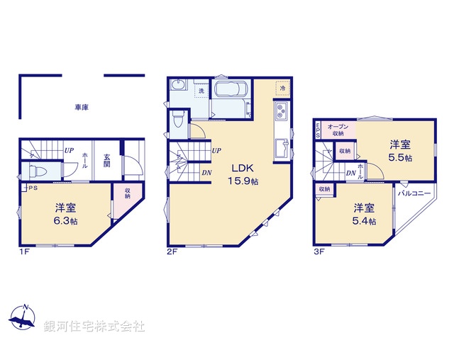 G00369187 東京都足立区大谷田５丁目 新築一戸建て 4880万円【間取図】