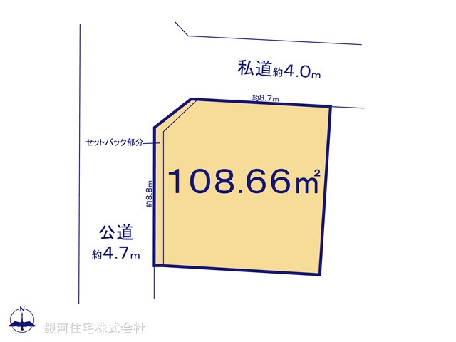 G00369189 東京都小平市花小金井４丁目 土地 3180万円【区画図】