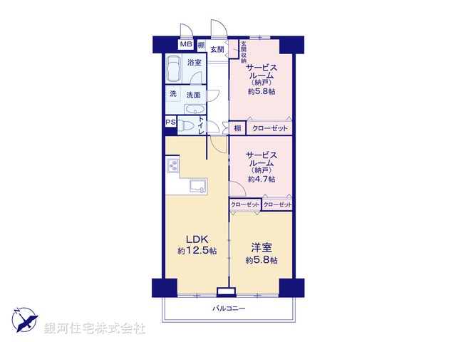 G00369247 東京都足立区鹿浜６丁目 中古マンション 2698万円【間取図】