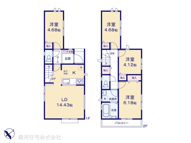 G00369403 千葉県市川市南大野１丁目 新築一戸建て 3490万円【間取図】