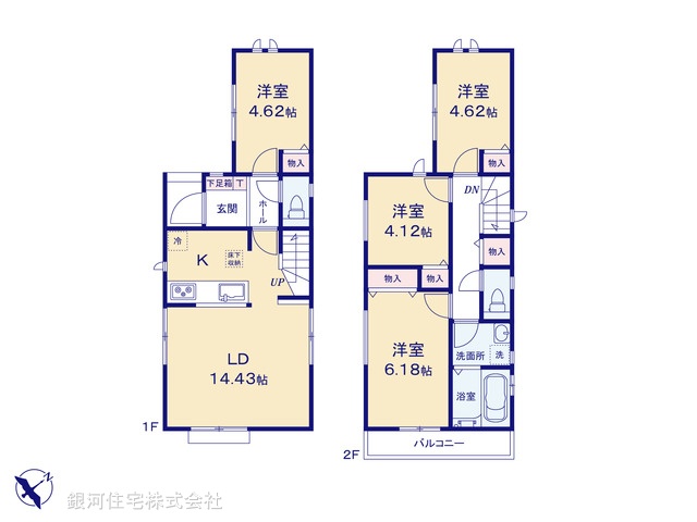 G00369404 千葉県市川市南大野１丁目 新築一戸建て 3390万円【間取図】
