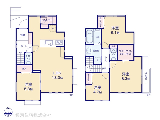 G00369425 神奈川県横浜市青葉区榎が丘 新築一戸建て 7799万円【間取図】