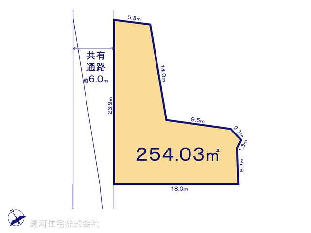 G00369500 東京都昭島市拝島町２丁目 土地 3530万円【区画図】