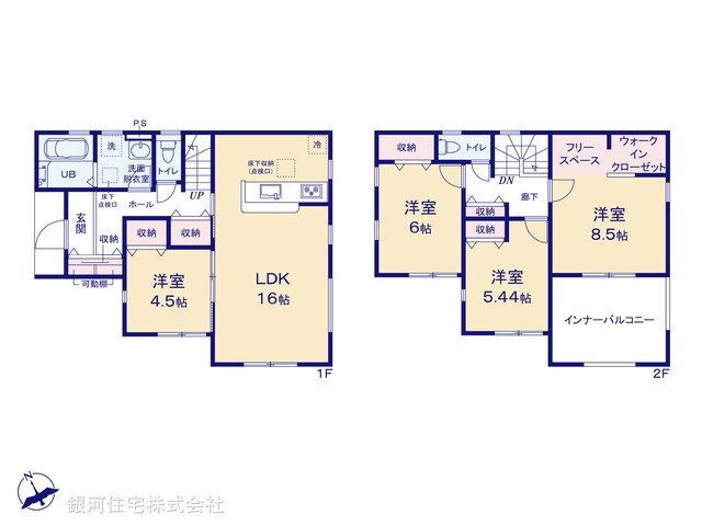 G00369566 千葉県八千代市萱田 新築一戸建て 3990万円【間取図】