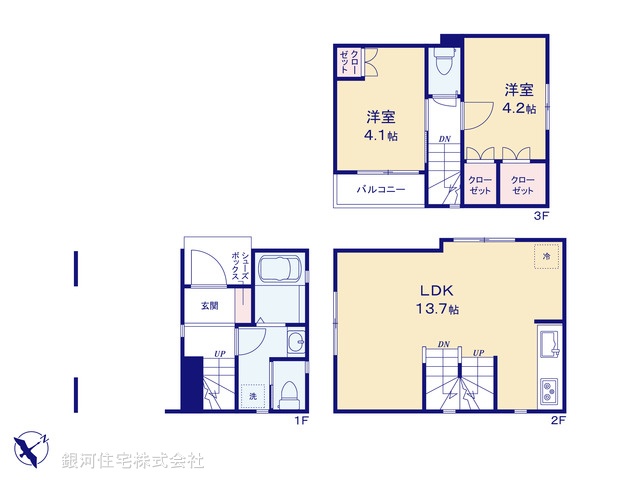 G00369634 神奈川県横浜市鶴見区汐入町１丁目 新築一戸建て 3180万円【間取図】
