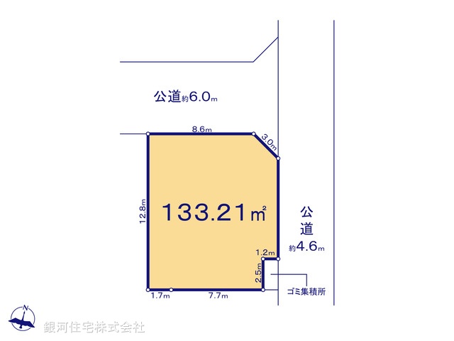 G00369654 神奈川県茅ヶ崎市柳島２丁目 土地 3280万円【区画図】
