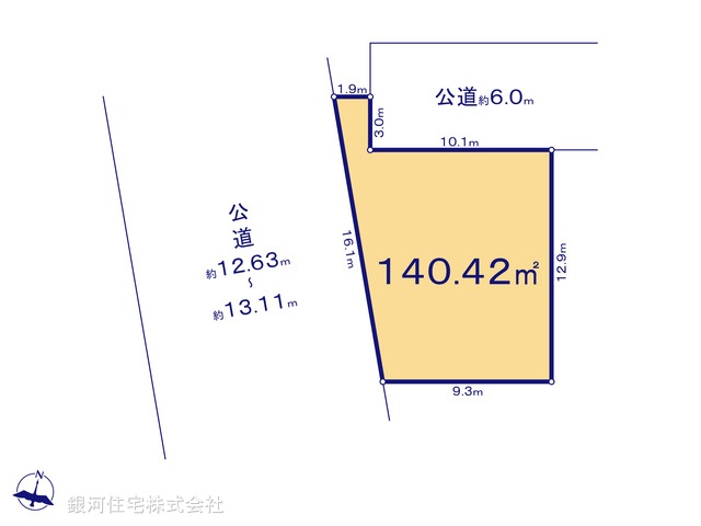 G00369657 神奈川県茅ヶ崎市柳島２丁目 土地 3180万円【区画図】