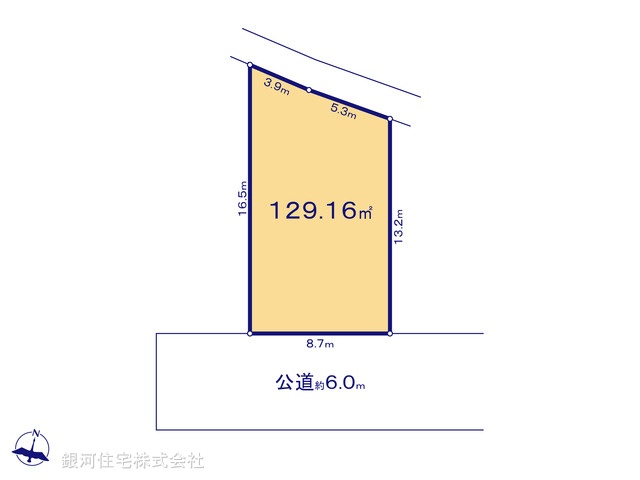 G00369659 神奈川県茅ヶ崎市柳島２丁目 土地 3280万円【区画図】