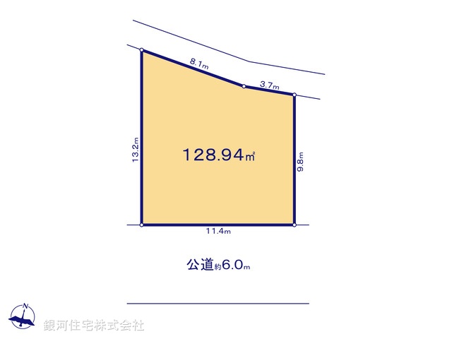 G00369660 神奈川県茅ヶ崎市柳島２丁目 土地 3280万円【区画図】