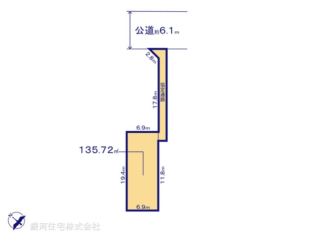 G00369699 千葉県流山市鰭ヶ崎 土地 3498万円【区画図】