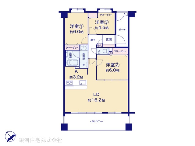 G00369723 神奈川県横浜市中区新山下３丁目 中古マンション 6280万円【間取図】