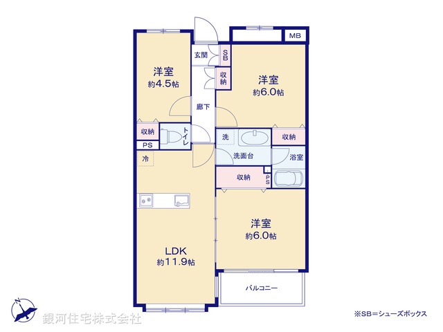 G00369741 東京都多摩市関戸６丁目 中古マンション 3499万円【間取図】