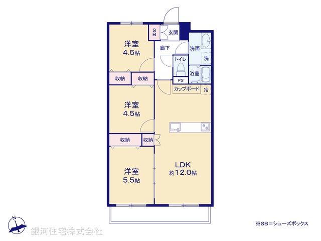 G00369763 東京都江東区南砂２丁目 中古マンション 3399万円【間取図】