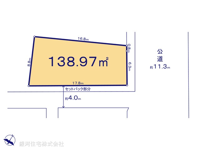 G00369802 東京都八王子市長房町 土地 1850万円【区画図】