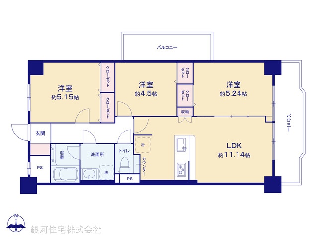 G00369829 東京都足立区六月３丁目 中古マンション 2850万円【間取図】