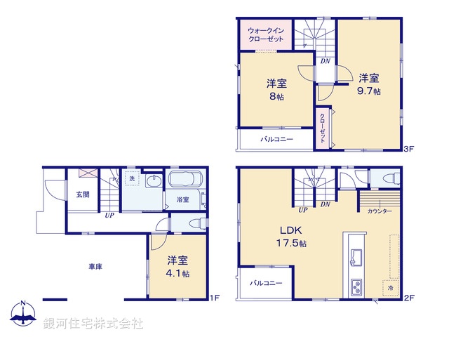 G00369847 埼玉県川口市元郷４丁目 新築一戸建て 5399万円【間取図】