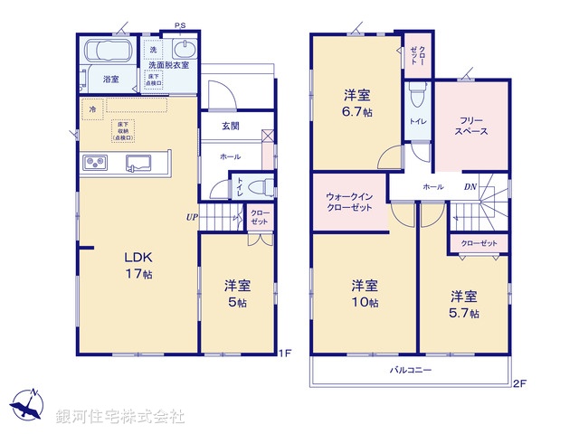 G00369858 千葉県松戸市小金原１丁目 新築一戸建て 4398万円【間取図】