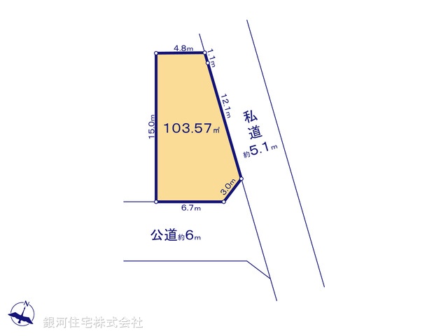 G00369871 千葉県松戸市五香２丁目 土地 2790万円【区画図】