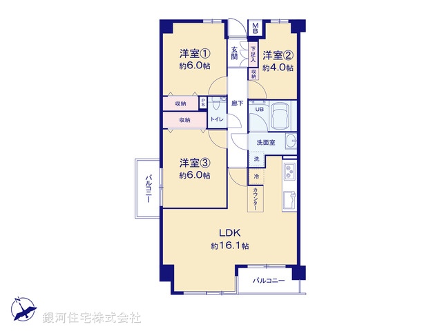 G00369917 東京都江東区牡丹３丁目 中古マンション 9180万円【間取図】
