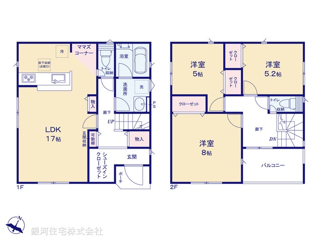 G00370173 埼玉県川越市かし野台２丁目 新築一戸建て 2870万円【間取図】