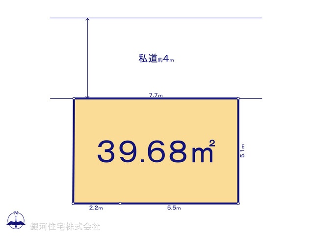 G00370192 東京都江戸川区中央２丁目 土地 1980万円【区画図】