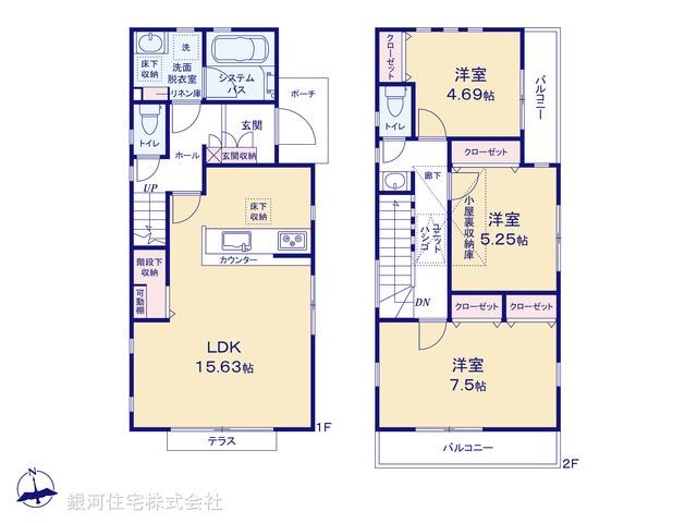 G00370207 東京都小金井市貫井南町１丁目 新築一戸建て 5750万円【間取図】
