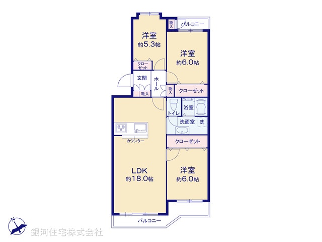 G00370348 神奈川県横浜市金沢区富岡東４丁目 中古マンション 2980万円【間取図】