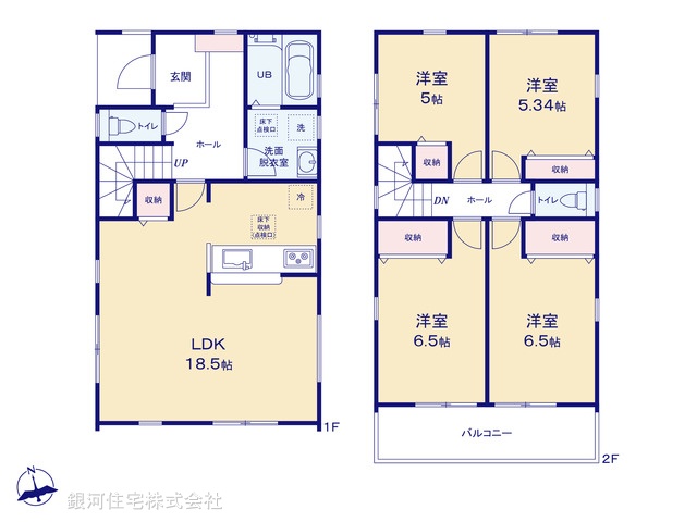 G00370390 神奈川県横浜市瀬谷区宮沢１丁目 新築一戸建て 5380万円【間取図】