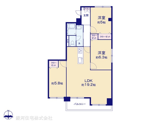 G00370396 千葉県松戸市新松戸３丁目 中古マンション 2180万円【間取図】