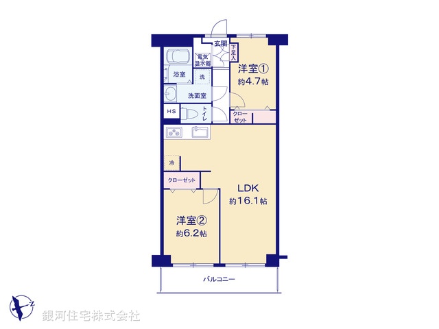 G00370505 東京都江東区北砂３丁目 中古マンション 4090万円【間取図】