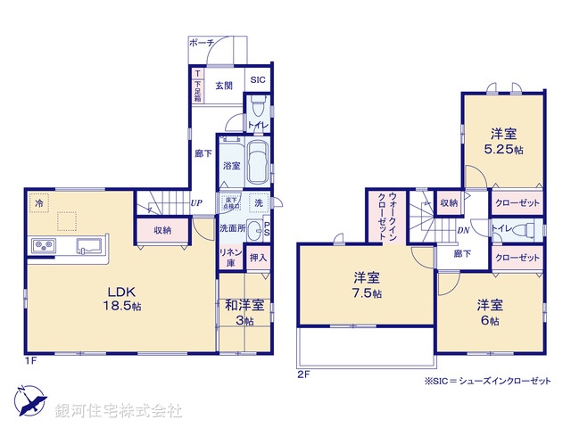 G00370544 千葉県千葉市若葉区桜木３丁目 新築一戸建て 3590万円【間取図】