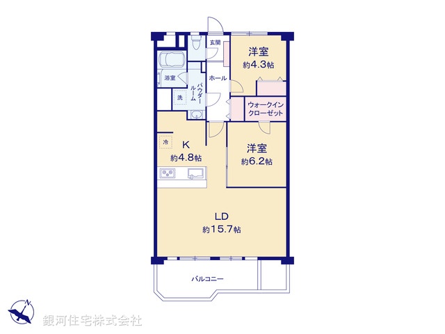 G00370547 東京都羽村市神明台２丁目 中古マンション 1499万円【間取図】