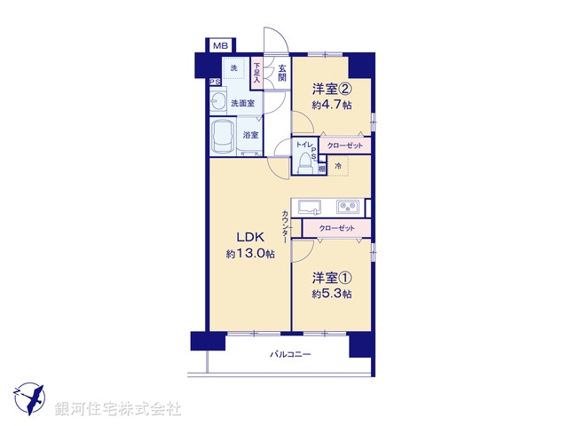 G00370584 神奈川県横浜市南区日枝町５丁目 中古マンション 3899万円【間取図】