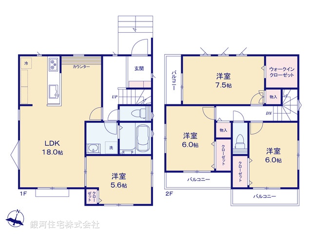 G00370585 神奈川県相模原市南区上鶴間４丁目 新築一戸建て 5680万円【間取図】