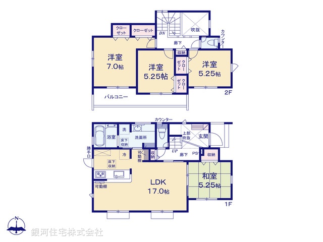 G00370595 神奈川県横浜市旭区中沢３丁目 新築一戸建て 6480万円【間取図】
