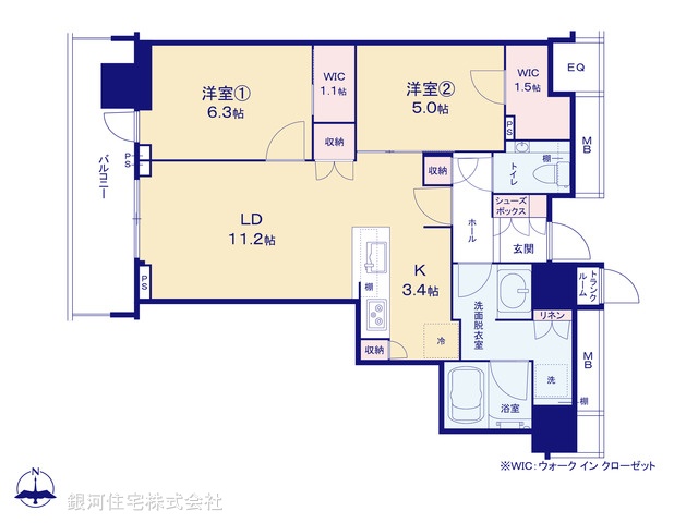 G00370619 東京都中央区晴海２丁目 中古マンション 1億3480万円【間取図】