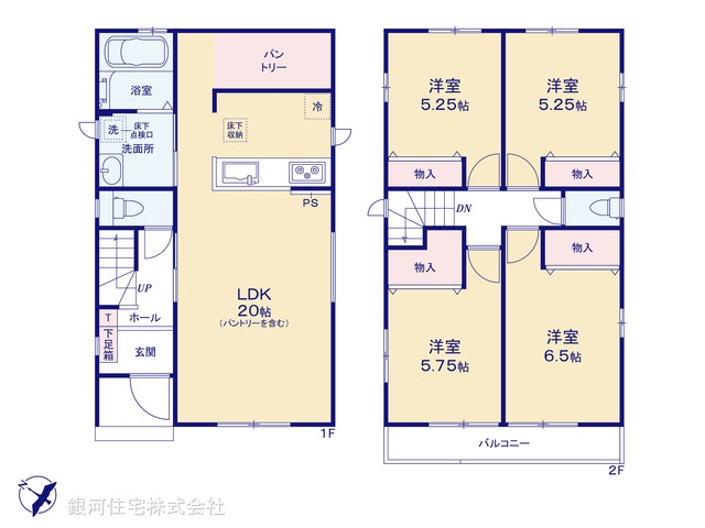 G00370655 千葉県八千代市勝田台北２丁目 新築一戸建て 4790万円【間取図】