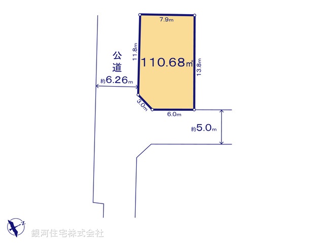 G00370668 東京都世田谷区喜多見６丁目 土地 5980万円【区画図】