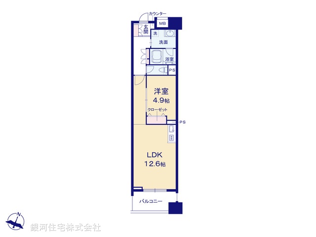 G00370675 神奈川県横浜市港北区新横浜３丁目 中古マンション 3790万円【間取図】