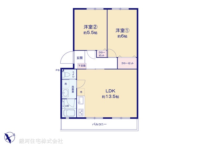 G00370778 千葉県浦安市当代島２丁目 中古マンション 2799万円【間取図】