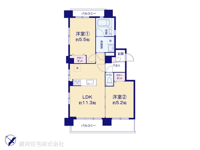 G00370796 東京都文京区本駒込６丁目 中古マンション 5790万円【間取図】