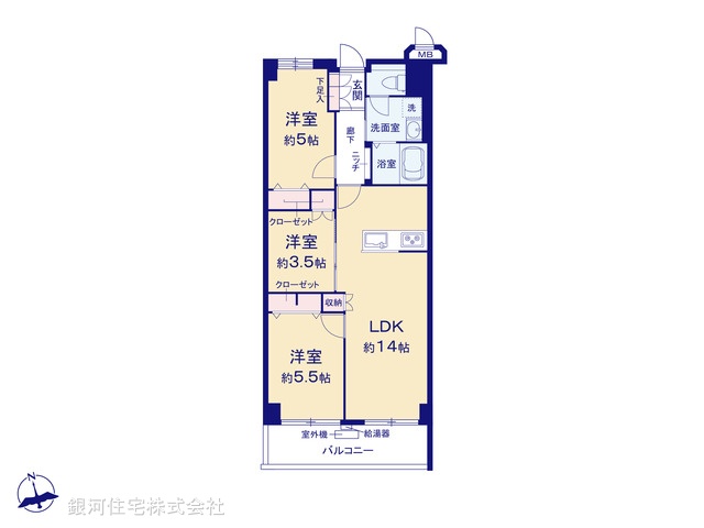 G00370802 東京都大田区大森西１丁目 中古マンション 4280万円【間取図】